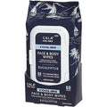 CALA for Men Cooling Face & Body Wipes, Eucalyptus Leaf Oil + Witch Hazel, Unscented Pre-Moistened Cleansing Tissues for Sweat & Grime, Soft Woven Cloth, 60 Sheets