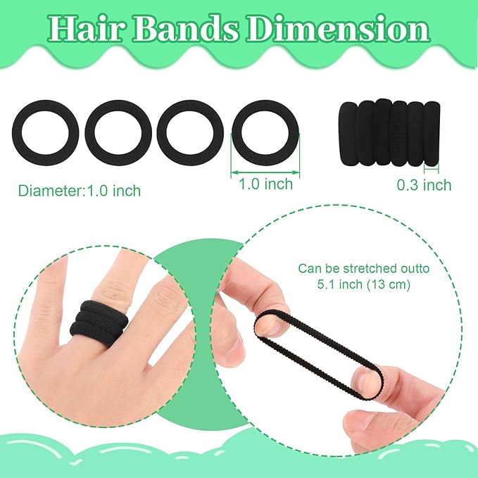 200 Pack Hair Ties BEoffer Kids Baby Toddlers Girls Elastics Hair Bands No Damage Black Small Rubber Bands Ponytail Pigtails Holders Not Harm to Hair (Black)