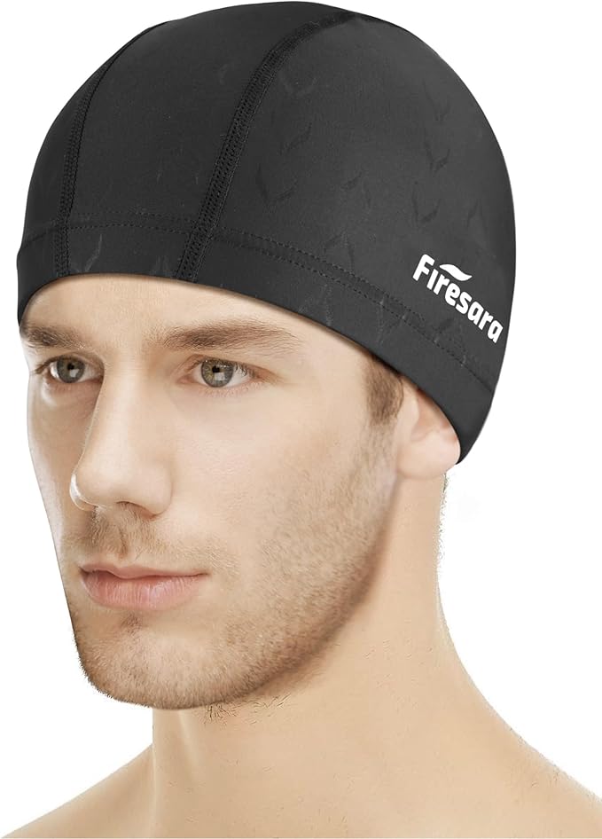Firesara Fishtail Fabric Swim Cap for Men Women, Breathable High Elasticity Swimming Cap Hair Protection Quick Dry Soft for Long Hair Short Hair, Kids Boys and Girls