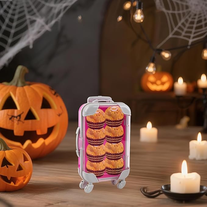6 Pcs Mini Suitcase Favor Box Plastic Luggage Storage Empty Candy False Eyelashes Small Suitcase for Wedding Travel Decoration