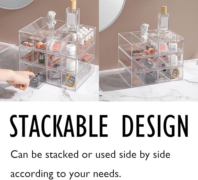 Sunglass Storage Box, Acrylic Eyeglass Organizer, Make-up Storage Drawer Tray, Jewelry Trays, Type Strong Load-bearing Easy Access 4-Layer Transparent Visual Sunglasses Case Home Office Using