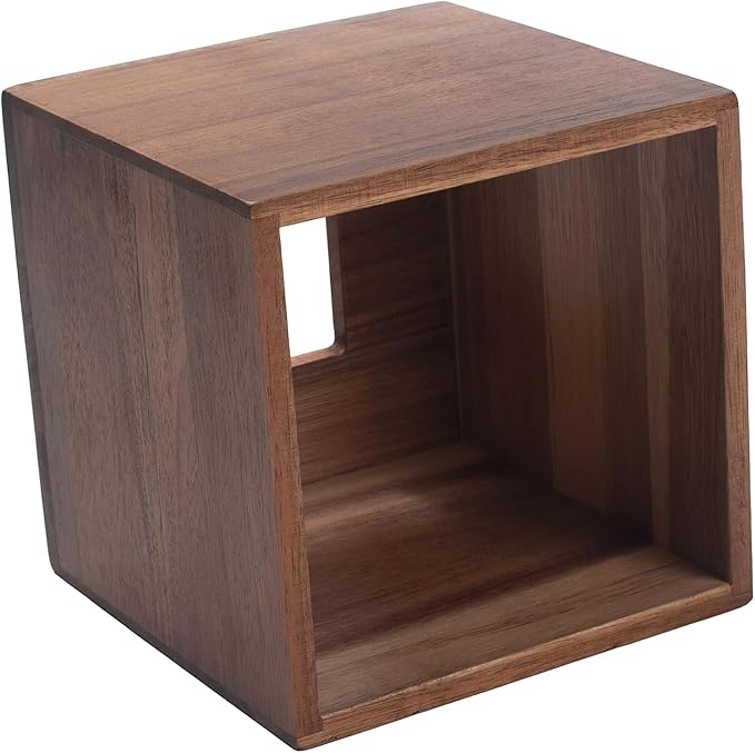 Tissue Box Cover, Square Tissue Box Holder, Acacia Wood Facial Paper Holder for Bathroom, Bedroom, Dinner Table, Office (1 Pack, 5.7 x 5.7 x 5.7 inch)