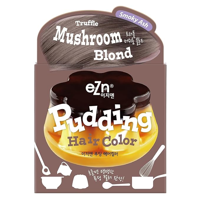 eZn Pudding Hair Dye for Sensitive Scalps – (Mushroom Blond) | No-Drip, Ammonia-Free, Long-Lasting Semi-Permanent Hair Color with Keratin for Gentle Gray Coverage at Home
