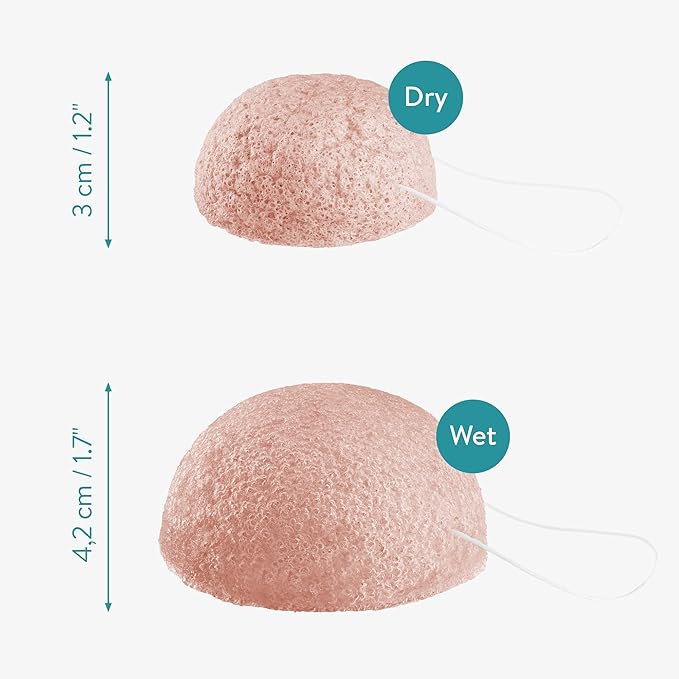 Navaris Konjac Sponges - Set of 3 - Facial & Body Natural Konjac Sponge Puffs - Exfoliating & Cleansing Sponges for Bath & Shower - Pink, Black, White