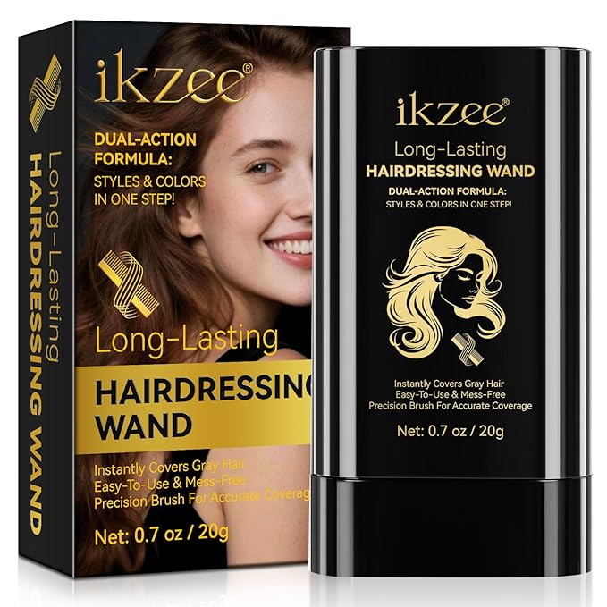 Safe and Convenient Comb Hair Dye,Portable Color Touch-Up Wand Waterproof and Sweat-Proof,Quick Touch-Ups,Instantly Covers Gray Roots Precision Brush-0.7Fl.oz (light brown)