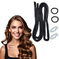 Heatless Curling Rod Headband, 63inch Black Long Heatless Curls Headband, Soft Hair Curlers to Sleep In (Black)