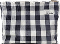 HAPPYHEIDI Large Cotton Black White Checker Makeup Bag with Compartment Cosmetic Toiletry Travel Pouch,Purse Accessory Organizer,Canvas Lined