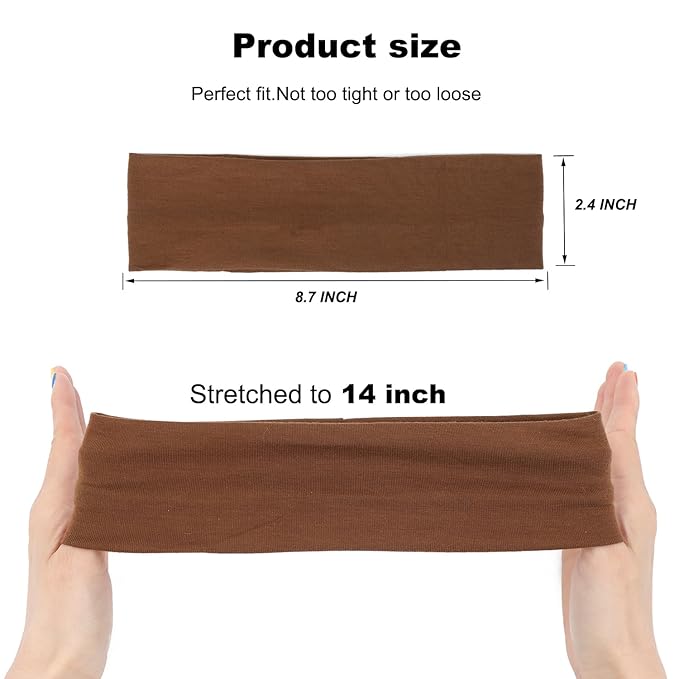9Pcs Headbands for women Non Slip Headband, Soft Elastic Hair Bands for Women’s Hair, Fashion Cotton Cloth Stretchy Sweat Bands Headbands for Sports, Makeup, Gym, Running, Yoga, Workout (9Colors-C)