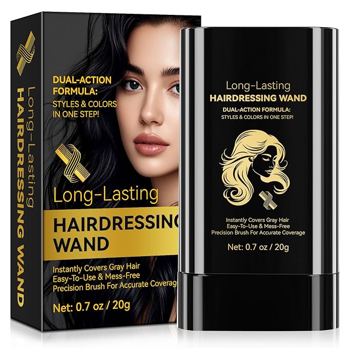 Safe and Convenient Comb Hair Dye | Portable Color Touch-Up Wand | Waterproof and Sweat-Proof | Instantly Covers Gray Roots | Precision Brush for Accurate Coverage | 20g (01# Black)
