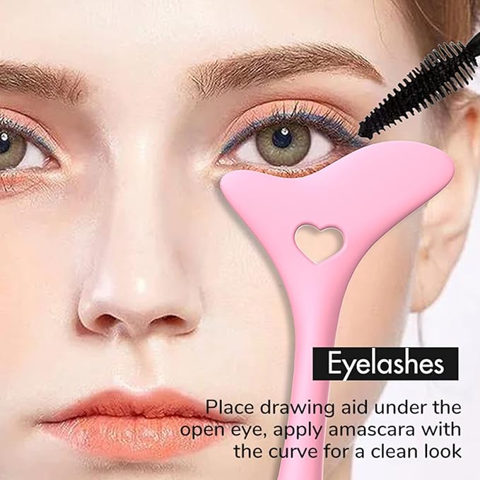 Eyeliner Stencils Wing Tips, Silicone Eyeliner Aid, Lipstick Wearing Aid, Face Cream/Mask Applicator, Easy Makeup Tool, Reusable