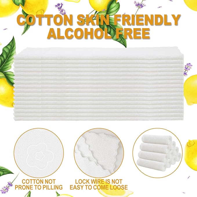 Moist Cotton Towel Bulk Moist Towelettes Individually Wrapped 8.7" x 8.7",White Towel Services,Refreshment Pre Moistened Towels Lavender and Lemon Scent for Travel Sport Party Spa Dentist Hote400