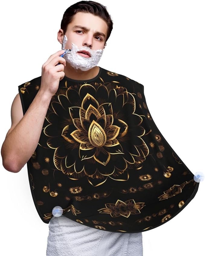 Magic Mushrooms Print Beard Bib Shaving Apron, Beard Hair Trimming Cape Gift For Dad
