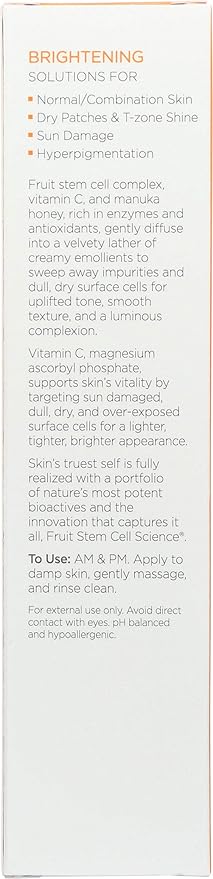 Andalou Naturals Brightening Meyer Lemon + Vitamin C Creamy Cleanser | Gentle Face Wash to Even Tone & Boost Glow | Aloe Vera & Natural Ingredients-| For Dull Skin-| 6 oz,(Pack of 2)