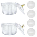 6-Pcs Fluffy Soft Plastic Powder Puff Dish for Women 3.15 inch