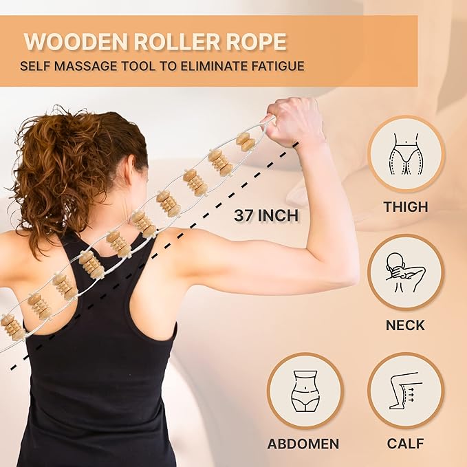 Wood Therapy Massage Tools 6-in-1, Lymphatic Drainage Massager Maderoterapia Kit - Anti Cellulite Body Sculpting & Contouring Wood Therapy Kit for Muscle Pain Relief & Deep Tissue Relaxation