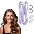 Heatless Curling Rod Headband, 63inch Purple Long Heatless Curls Headband, Soft Hair Curlers to Sleep In(Purple)
