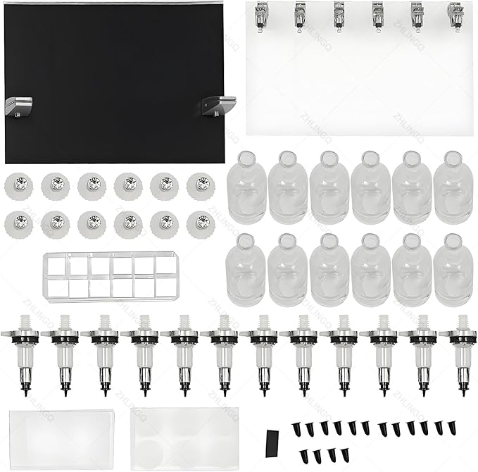 Manual Perfume Dispenser,Precise Flow Control, 12 Pump Heads & 12 Testing Cups, Liquid Filling Machine Transfer Tool Kit, Making It an Ideal Choice for Shops, Bars