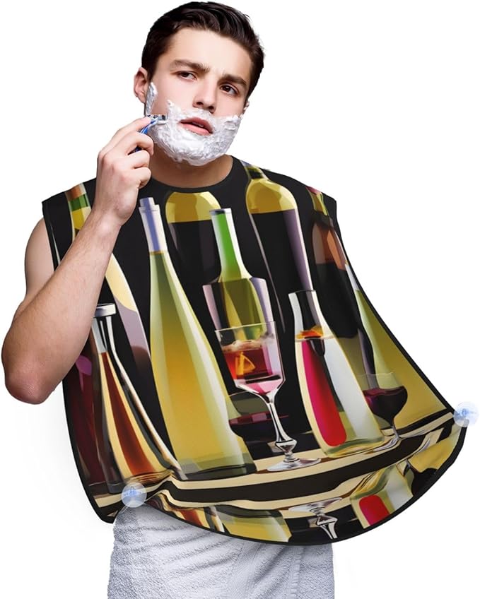 Magic Mushrooms Print Beard Bib Shaving Apron, Beard Hair Trimming Cape Gift For Dad