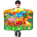 DOKKIA Barber Hair Cutting Cape Kids Children Toddler Boys Girls Hairdressing Salon Styling Cloth Apron Cover Gown with Neck Duster Brush Green Dino Dinosaur World