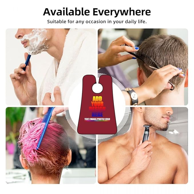 Custom Beard Bibs Apron Personalized Beard Hair Catcher Add Photo Picture Text Waterproof Beard Shave Cape for Shaving Trimming for Birthday Father's Day Gifts Cardinal