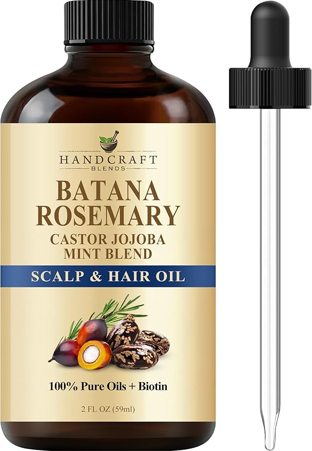Batana & Rosemary Hair Growth Oil 2oz – Scalp Treatment & Strengthening for Growth & Loss, Thinning, Dry Scalp, Split Ends – Natural Hair Oil for Women & Men – Intensive Repair & Nourishing Formula