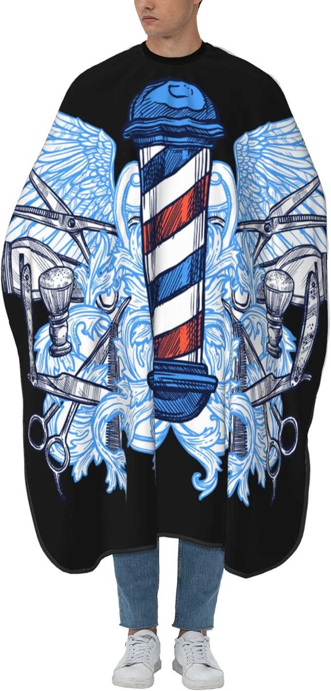 Adult Barber Cape, Professional Salon Haircut Capes, Haircut Kit Hairdressing Apron for Home Salon Barbershop