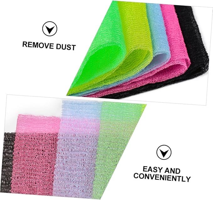 5Pcs Exfoliating Back Scrubber Strap Body Washer for Healthy Skin Long Belt Bathing Accessory Promotes Circulation Enhances Shower Experience Random Colors Random Color