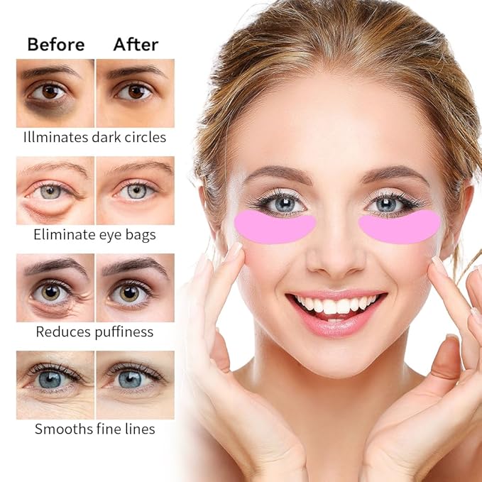 Reusable Eye Pads 6 Pairs, Silicone Face Patches and Gel Under Eye Pads Cold Warm Eye Compress for Reduce Puffiness Circles Wrinkle Cooling Eye Mask Ice Packs Gift for Women Girls
