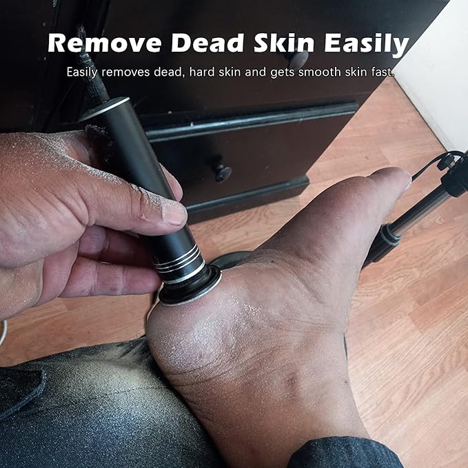 Upgraded Electric Callus Remover for Feet 1200RPM, Adjustable Speed Professional Electric Foot Sander Foot Grinder Heel File Pedicure Tool for Women Men Cracked Dead Skin, 60 Sandpaper Discs, Black