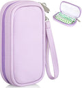 Tampon Holder for Purse, Portable Period Bag with Handle,Travel Pads Tampons Pouch, Pu Leather Small Tampon Organizer Case for Feminine Products, Waterproof Period Bags for Women
