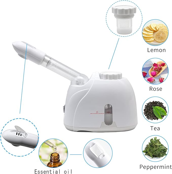Facial Steamer Nanometer Fine Mist for Facial Deep Cleaning with Towel, 360° Rotating Arm, Deep Cleaning Home Spa Device for Personal Care, Face Steamer for Facial