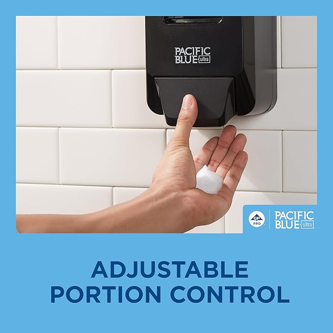 Georgia-Pacific (53057) Pacific Blue Ultra Manual Push Soap Dispenser, Wall Mounted, Easy to Install & Maintain