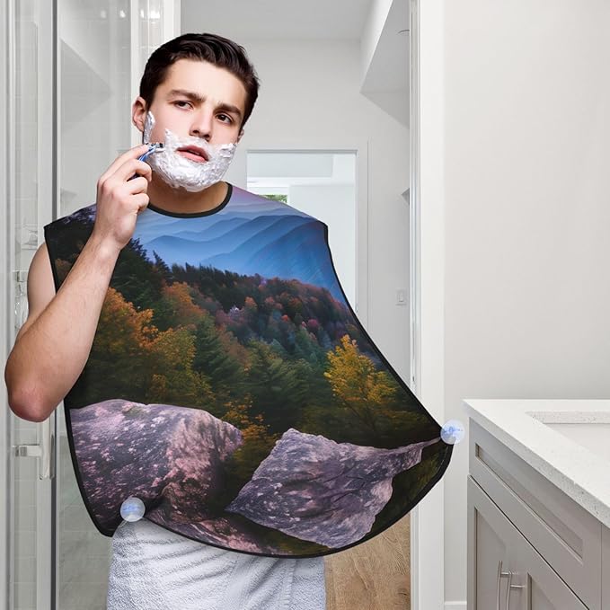 Colorful Giraffe Fans Lovers Print Beard Bib Shaving Apron, Beard Hair Trimming Cape Gift For Dad