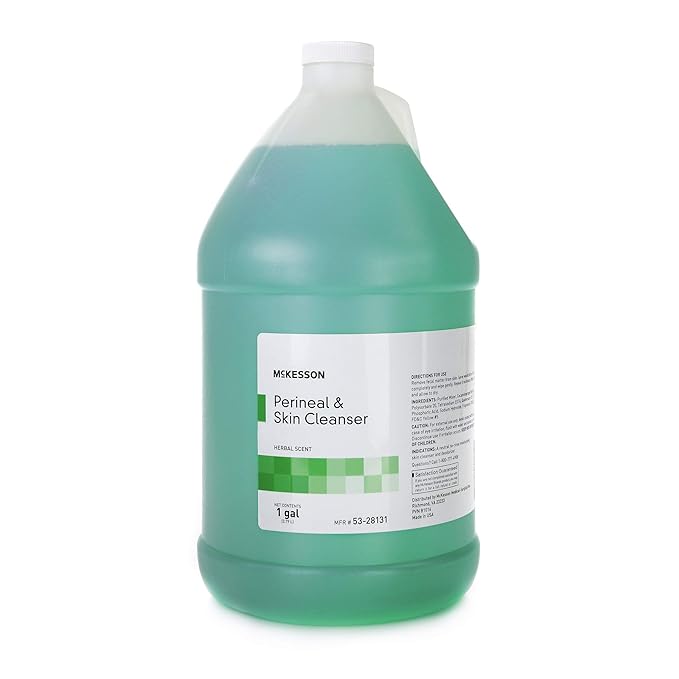 McKesson Perineal Skin Cleanser, 1 Gallon [Pack of 4] Rinse-Free Body Wash for Incontinence or Ostomy Care, Herbal Scent