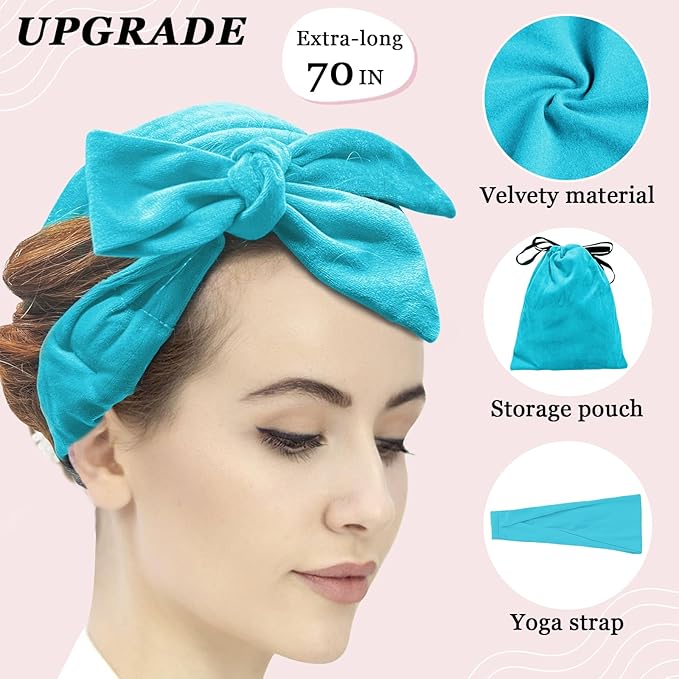 ZILAMPU Heatless Curls Overnight for Long Hair, Heatless Hair Curlers to Sleep In Overnight Curls, 70" Soft Velvet No Heat Hair Curlers Set for Women