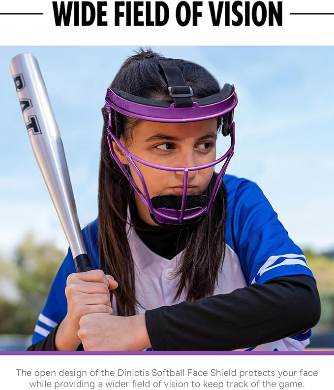 Dinictis Softball Face Mask, Lightweight, Comfortable, with Wide Field Vision, Durable and Safe Face Guards, Premium Protective Softball Fielder's Mask