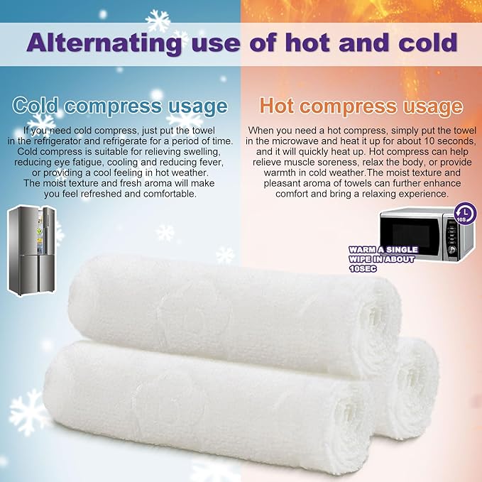 Moist Cotton Towel Bulk Moist Towelettes Individually Wrapped,White Towel Services,Refreshment Pre Moistened Towels for Dentist Travel Sport Party Hotel 200,Lavender
