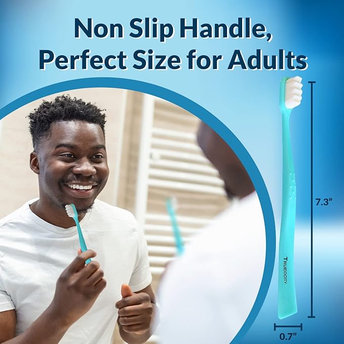 Extra Soft Toothbrushes For Adults, Nano Toothbrush 20,000 Ultra Fine Bristles for Sensitive Gums, Gentle Adult Toothbrush for Gum Care, Deep Cleaning Soft Brush, Pack of 4 Oral Care Brushes