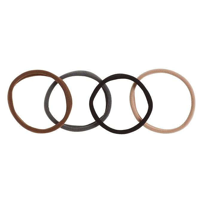Goody Ouchless Seamless Hair Elastics, 10 Ct, Neutral Tones, Damage-Free Gentle Hold Ties, No Snag or Pull, For All Occasions, Chic Styling Accessories for Women & Men, All Hair Types (Pack of 2)