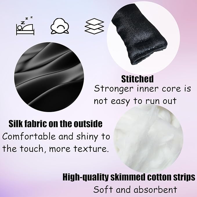 Heatless Curling Rod Headband, 63inch Black Long Heatless Curls Headband, Soft Hair Curlers to Sleep In (Black)