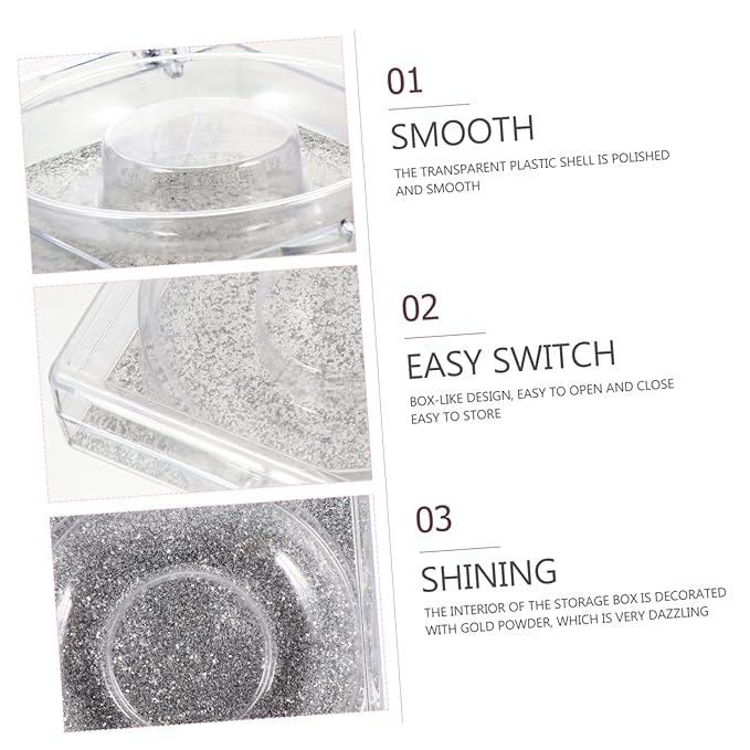 6pcs Eyelash Storage Boxes Square Glitter Eyelash Packaging Cases Unique Silver Card Design for Easy Viewing and Protection