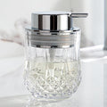 Glass Soap Dispenser,Bathroom Hand Liquid Soap Dispensers,Refillable Dish Soap Dispenser,Lotion Dispenser for Bathroom,Kitchen (Clear/Silver Liquid Pump)
