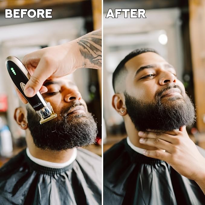 Supreme Trimmer 2-in-1 Pro Clipper Lite & T-Shaper Combo | Professional ST5210 Beard Trimmer STC5000 Hair Clipper Barber Kit | Gold