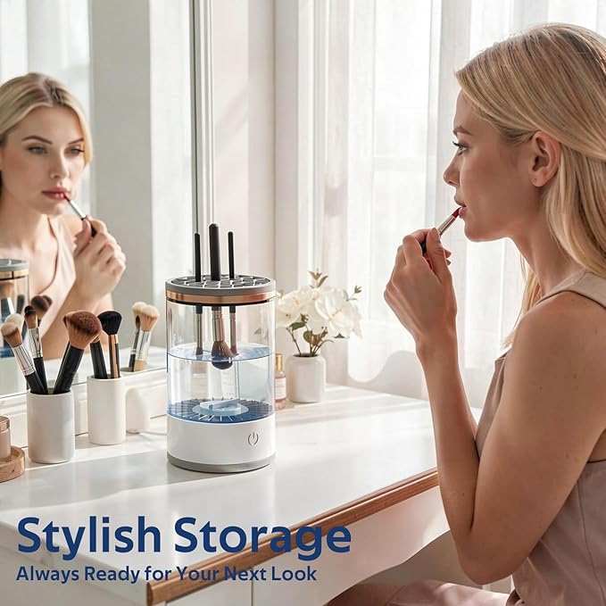 TARSHYRY Electric Makeup Brush Cleaner Machine, Automatic Brush Cleaner Spinner Dryer, Cleanser Tool for All Size Makeup Brushes