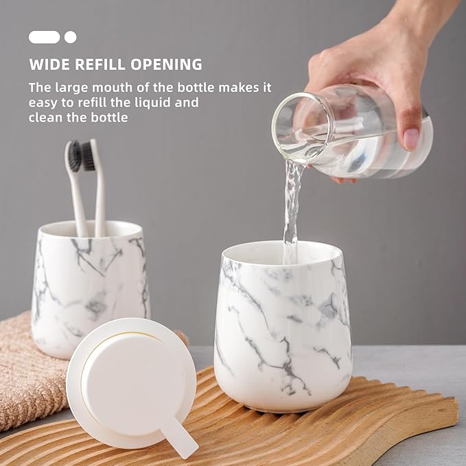 soap Dispenser Ceramic foaming soap Dispenser with Easy-to-Press Pump for Bathroom 12 oz refillable Liquid Hand soap Dispenser for Hand sanitizers, lotions