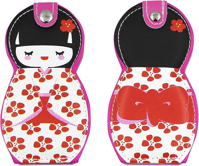 Aibearty Adorable Russian Doll Pattern Stainless Nail Clippers Set of 6Pcs, Professional Grooming Kit, Nail Tools with Luxurious Travel Case