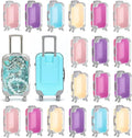 Kuabiz 20 Pack Mini Suitcase Party Favor Box Plastic Suitcase Gift Box Mini Luggage Storage Box Empty Candy False Eyelashes Box for Travel Bachelorette Party Bridesmaid Bridal Shower Decorations