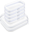 Sanwuta 6 Pcs Clear Hard Zipper Case Plastic Zipper Pouches Transparent Makeup Bag Pencil Case Pouches Toiletry Diaper Bag for Travel Toy Storage Organizer Bins(Clear,Two Sizes)