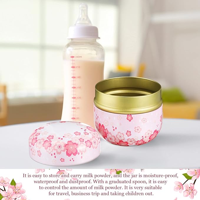 Chengu 2 Sets Body Powder Puff and Container, 2 Soft Puffs 2 Spoon and 2 Dusting Loose Powder Container for Baby Women Home and Travel Use