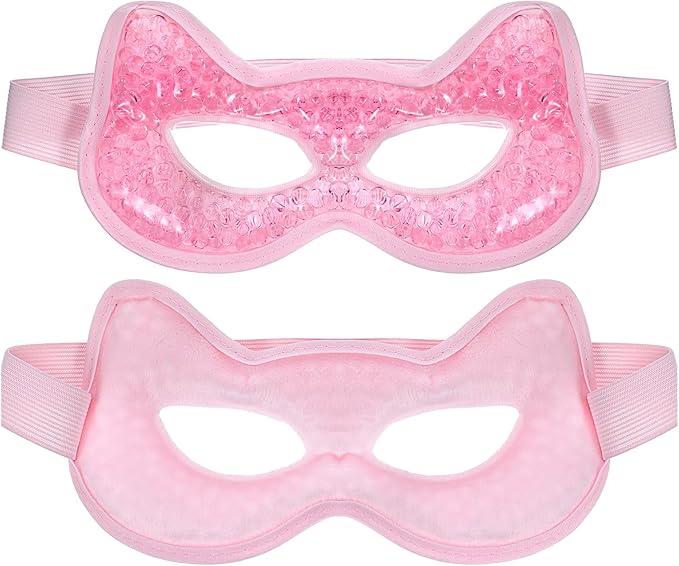 Cooling Eye Mask Gel Bead Eye Packs Hot Cold Compress Reusable Face Mask for Dry Puffy Eyes Puffiness Dark Circles Headaches Sleeping Stress Relief Skin Care Men Women